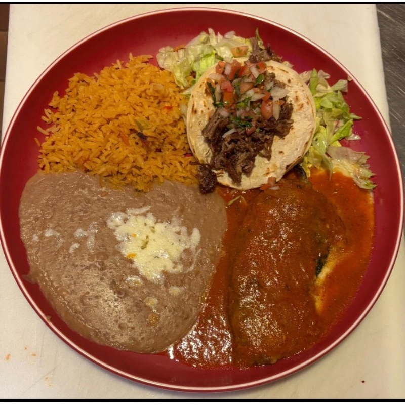 #12. Taco y Chile Relleno Combo